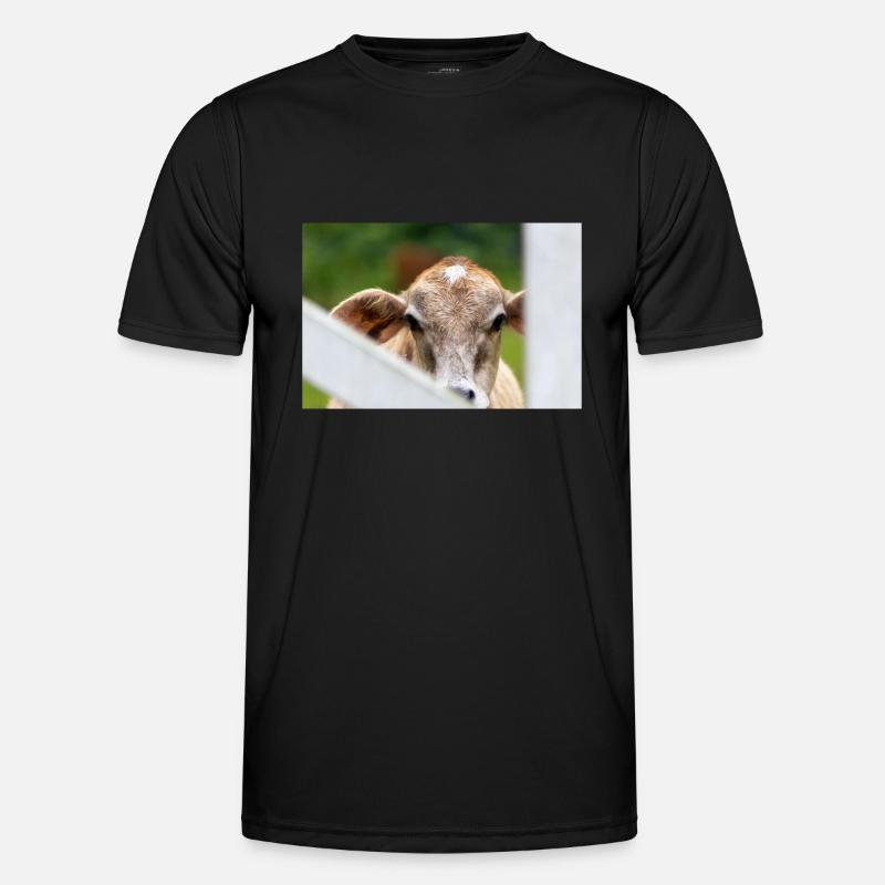 Becerro con una mirada dulce Camiseta funcional para hombres