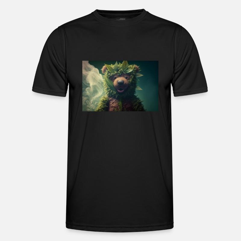 bear cannabis smoke weed Männer Funktions-T-Shirt