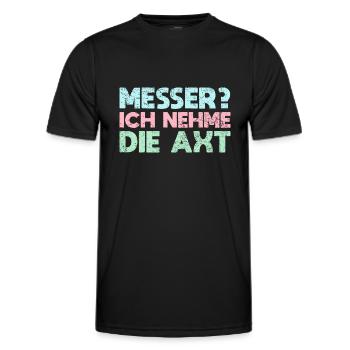 Messer? Ich Nehme Die Axt - Männer Funktions-T-Shirt - Schwarz - Vorne - AI Model Male 178 dark (178cm)
