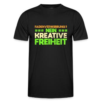 Fadenverwirrung? Nein, Kreative Freiheit - Männer Funktions-T-Shirt - Schwarz - Vorne - AI Model Male 178 dark (178cm)