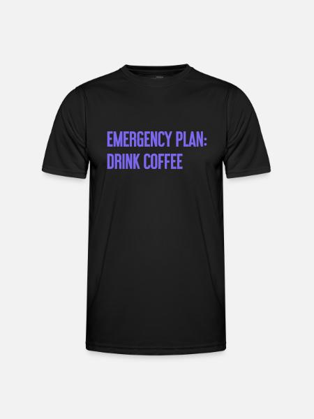Kaffee-Notfallplan - Männer Funktions-T-Shirt - Schwarz