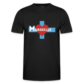 Ich liebe Marseille - Männer Funktions-T-Shirt - Schwarz - Vorne - AI Model Male 178 dark (178cm)