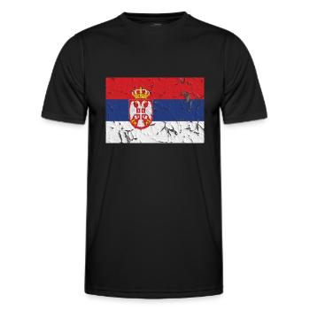 Serbien - Männer Funktions-T-Shirt - Schwarz - Vorne - AI Model Male 178 dark (178cm)