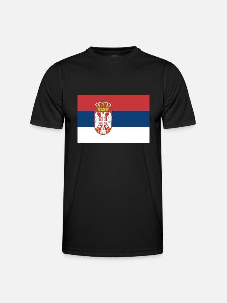 Serbien - Männer Funktions-T-Shirt - Schwarz