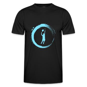 Tennisspieler - Männer Funktions-T-Shirt - Schwarz - Vorne - AI Model Male 178 dark (178cm)