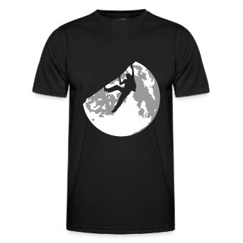 Vollmond und Klettern - Männer Funktions-T-Shirt - Schwarz - Vorne - AI Model Male 178 dark (178cm)