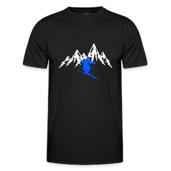 Ski montagne - T-shirt sport Homme - noir - Devant - AI Model Male 178 dark (178cm)