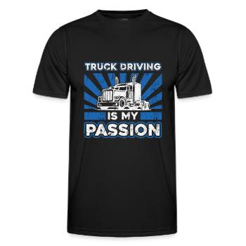 Truck Driver Truck Driver Truck Driver Trucker - Men's Functional T-Shirt - black - Front - AI Model Male 178 dark (178cm)