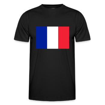 Drapeau français - T-shirt sport Homme - noir - Devant - AI Model Male 178 dark (178cm)