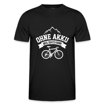OHNE AKKU - WEIL ICH ES KANN - Männer Funktions-T-Shirt - Schwarz - Vorne - AI Model Male 178 dark (178cm)