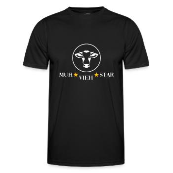 landleben muh-vieh-star kuh dorfkind - Männer Funktions-T-Shirt - Schwarz - Vorne - AI Model Male 178 dark (178cm)