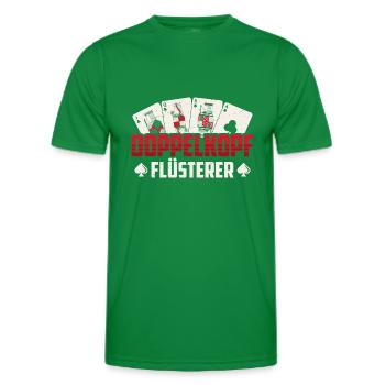 Doppelkopf Flüsterer Kartenspiel - Männer Funktions-T-Shirt - Kelly Green - Vorne - AI Model Male 178 dark (178cm)
