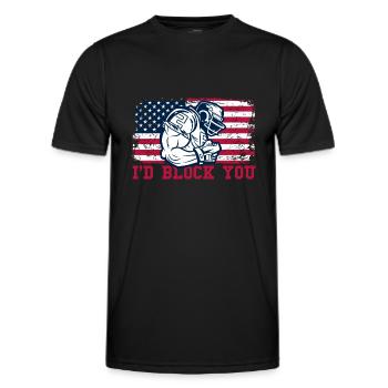 American Football Player American Footba - Men's Functional T-Shirt - black - Front - AI Model Male 178 dark (178cm)