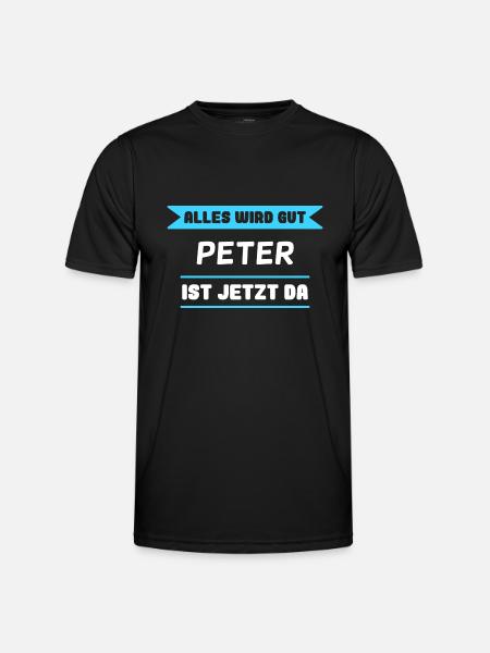 Peter Name Design für stolze Peter - Männer Funktions-T-Shirt - Schwarz