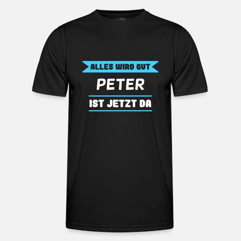Peter Name Design für stolze Peter - Männer Funktions-T-Shirt - Schwarz
