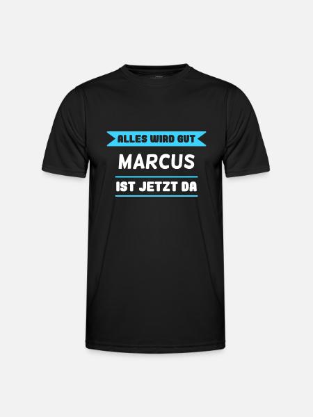 Marcus Name Design für stolze Marcus - Männer Funktions-T-Shirt - Schwarz