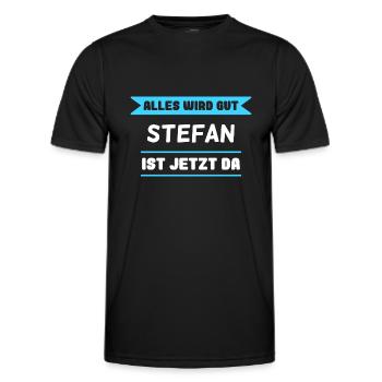 Stefan Name Design für stolze Stefans - Männer Funktions-T-Shirt - Schwarz - Vorne - AI Model Male 178 dark (178cm)