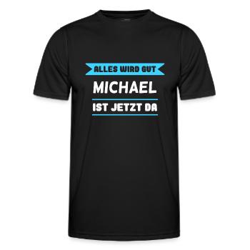 Michael Name Design für stolze Michaels - Männer Funktions-T-Shirt - Schwarz - Vorne - AI Model Male 178 dark (178cm)