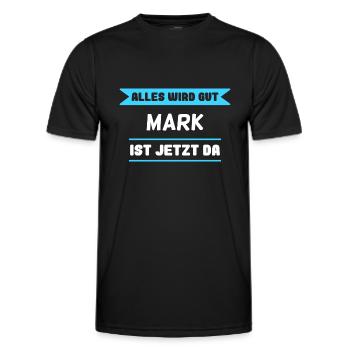 Mark Name Design für stolze Marks - Männer Funktions-T-Shirt - Schwarz - Vorne - AI Model Male 178 dark (178cm)