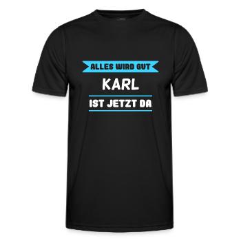 Karl Name Design für stolze Karls - Männer Funktions-T-Shirt - Schwarz - Vorne - AI Model Male 178 dark (178cm)