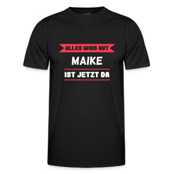 Maike Name Design für stolze Maikes - Männer Funktions-T-Shirt - Schwarz - Vorne - AI Model Male 178 dark (178cm)