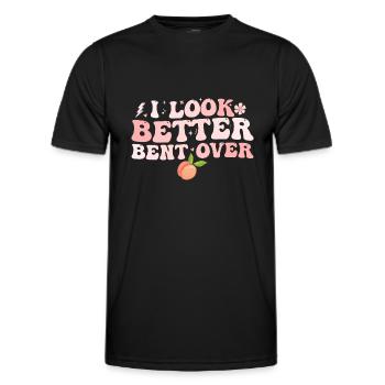 Ich sehe besser gebeugt aus - Männer Funktions-T-Shirt - Schwarz - Vorne - AI Model Male 178 dark (178cm)