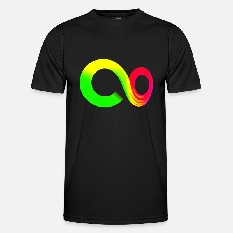 Regenbogen Verlauf unendlich Unendlichkeit Symbol Männer Funktions-T-Shirt