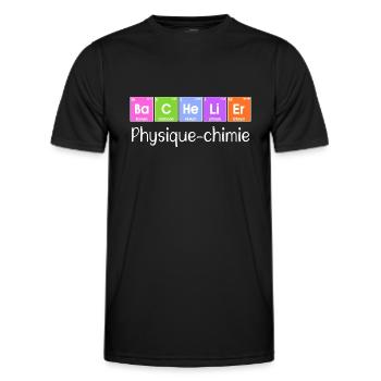 Cadeau bachelier BAC 2023 Bachelière 2023 physique - T-shirt sport Homme - noir - Devant - AI Model Male 178 dark (178cm)