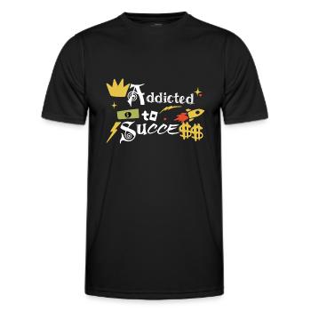 Addict to success - Men's Functional T-Shirt - black - Front - AI Model Male 178 dark (178cm)