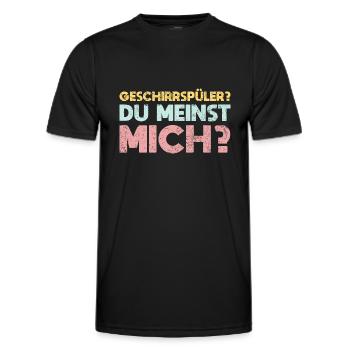 Geschirrspüler? Du Meinst Mich? - Männer Funktions-T-Shirt - Schwarz - Vorne - AI Model Male 178 dark (178cm)