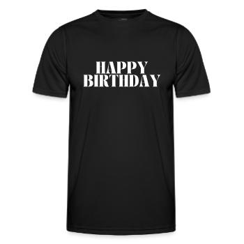 Happy Birthday - Männer Funktions-T-Shirt - Schwarz - Vorne - AI Model Male 178 dark (178cm)