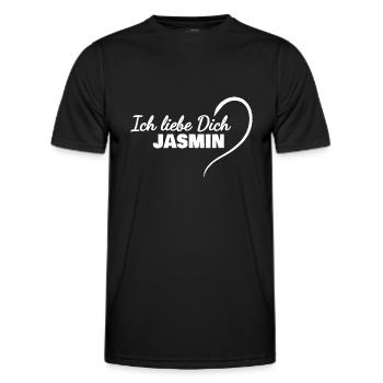 LiebeDich Jasmin - Männer Funktions-T-Shirt - Schwarz - Vorne - AI Model Male 178 dark (178cm)