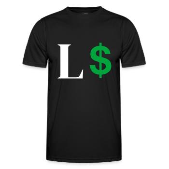 Lettre l dollar - T-shirt sport Homme - noir - Devant - AI Model Male 178 dark (178cm)