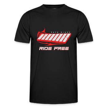 Path blaze roar ride free - Men's Functional T-Shirt - black - Front - AI Model Male 178 dark (178cm)