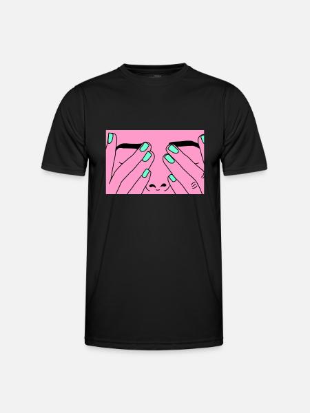 Face rose - Men's Functional T-Shirt - black