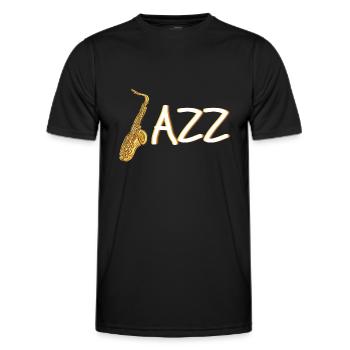 JAZZ Saxophone Saxophonist Shirt Gift - Men's Functional T-Shirt - black - Front - AI Model Male 178 dark (178cm)
