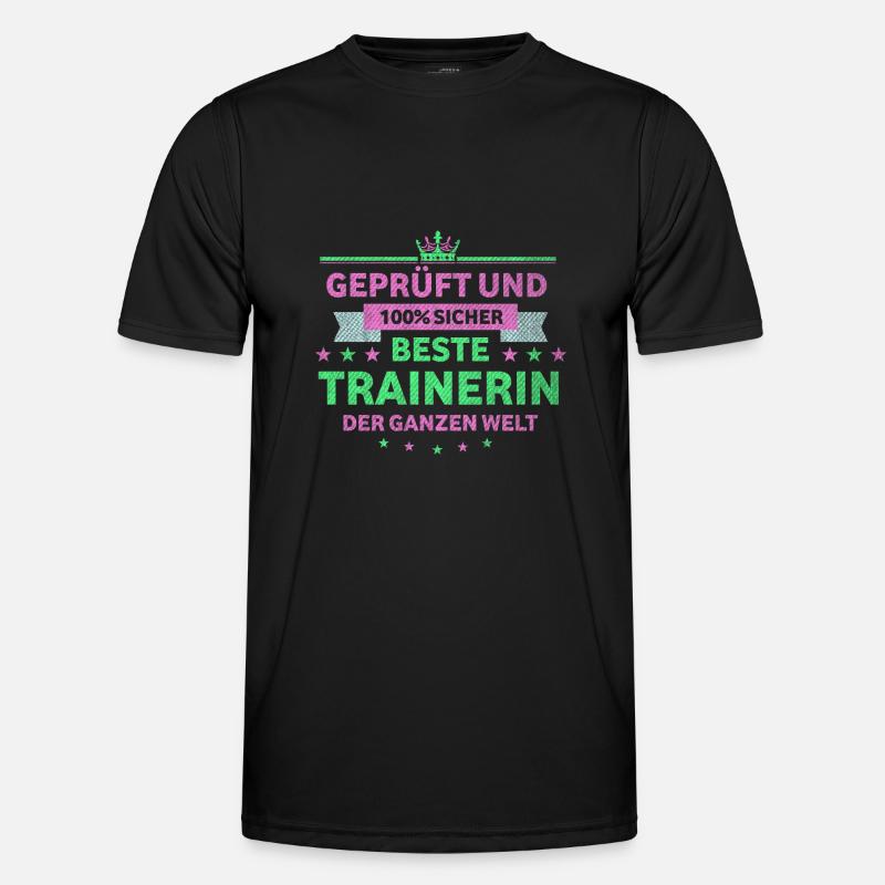 Trainer beste Trainerin - Männer Funktions-T-Shirt - Schwarz