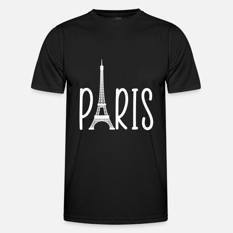 Paris Eiffel Tower - Männer Funktions-T-Shirt - Schwarz