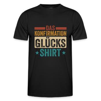 Konfirmation 2023 ich war dabei Konfirmand - Männer Funktions-T-Shirt - Schwarz - Vorne - AI Model Male 178 dark (178cm)