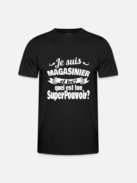 je suis magasinier - T-shirt sport Homme - noir