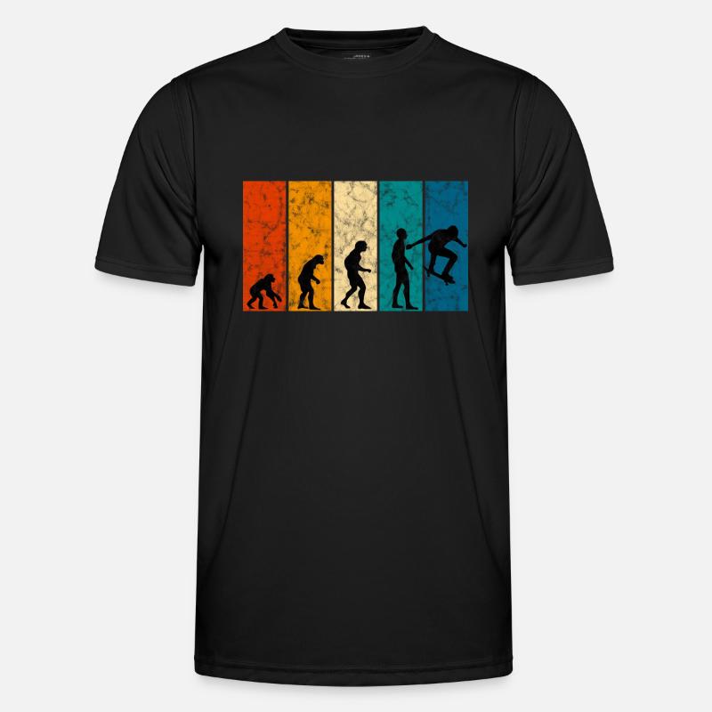 Skateboarder Skateboard Evolution Skate Skateing - Männer Funktions-T-Shirt - Schwarz