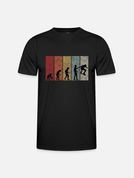 Skateboarder Skateboard Evolution Skate Skateing - Men's Functional T-Shirt - black