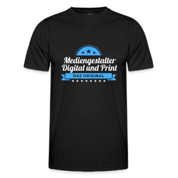 Mediengestalter Digital Print Design für Profis - Männer Funktions-T-Shirt - Schwarz - Vorne - AI Model Male 178 dark (178cm)