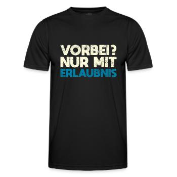 Vorbei? Nur Mit Erlaubnis - Männer Funktions-T-Shirt - Schwarz - Vorne - AI Model Male 178 dark (178cm)