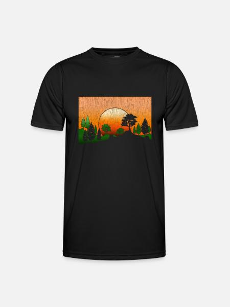 Wald Naturliebhaber Geschenk Sonnenuntergang Natur - Männer Funktions-T-Shirt - Schwarz