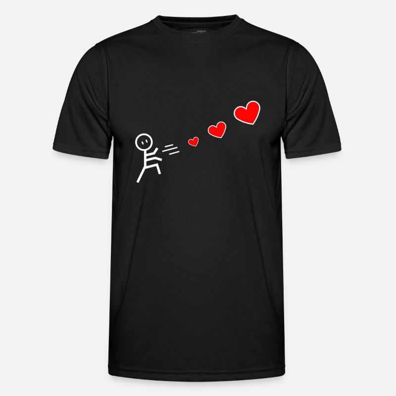 Ich biete dir Herzen an - Männer Funktions-T-Shirt - Schwarz