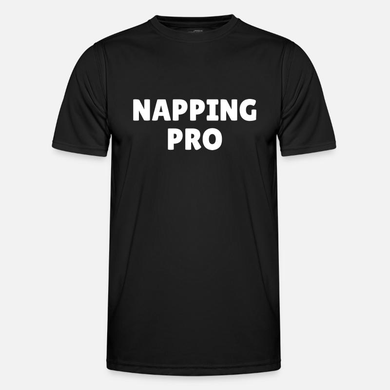 Napping pro, funny napping slogan - Men's Functional T-Shirt - black