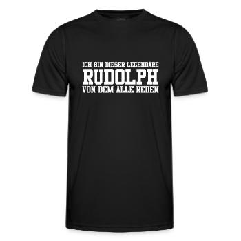 Rudolph Name Design - Männer Funktions-T-Shirt - Schwarz - Vorne - AI Model Male 178 dark (178cm)