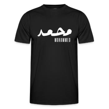 Name Mohammed auf Arabisch - Männer Funktions-T-Shirt - Schwarz - Vorne - AI Model Male 178 dark (178cm)
