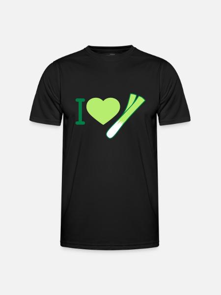 I love leeks - Men's Functional T-Shirt - black